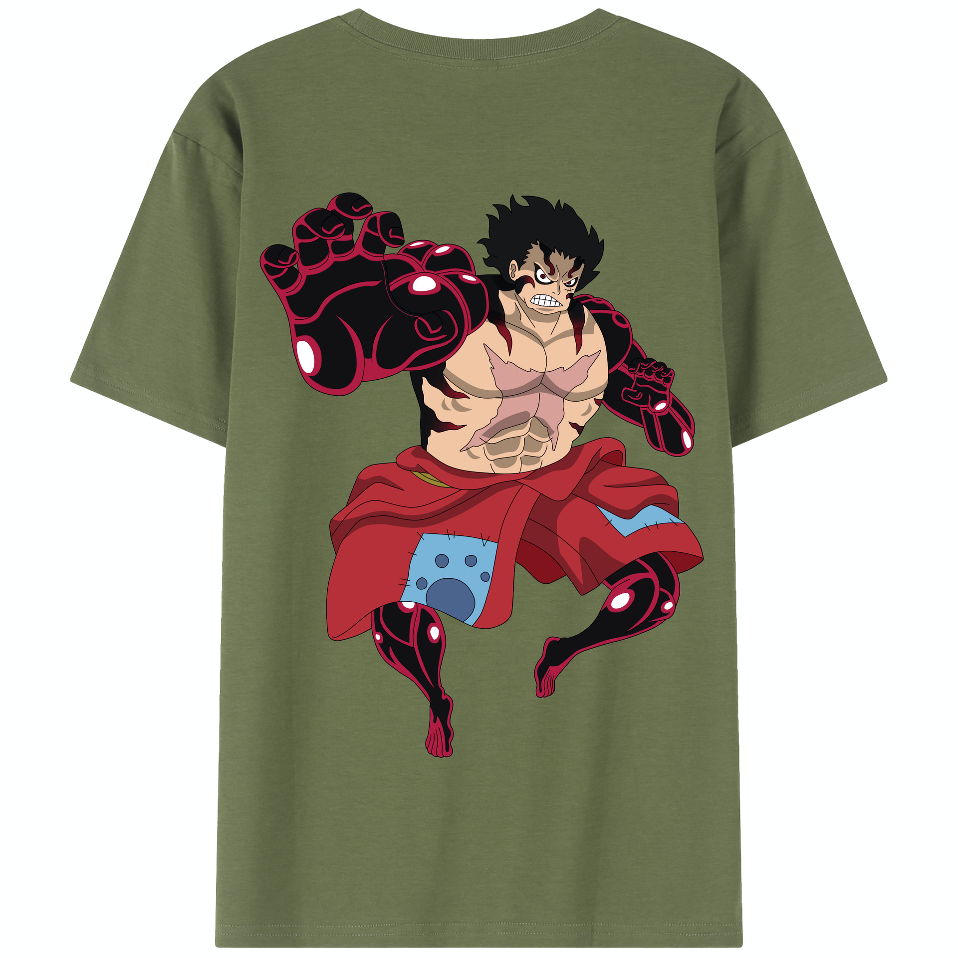 ワンピース モンキー・D・ルフィ ONE PIECE Monkey D. Luffy 綿100％半袖Tシャツ（背面プリント）